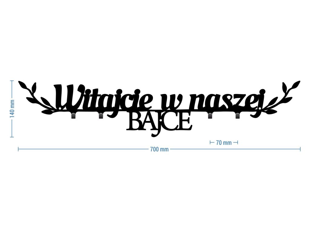 Wieszak metalowy Witajcie w naszej bajce 70 cm - obrazek 3