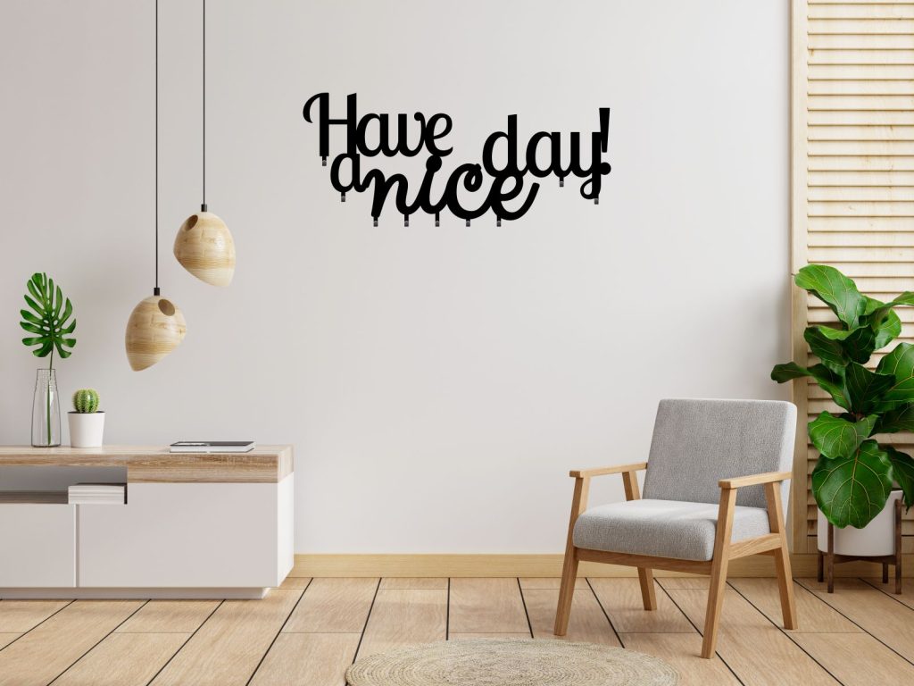 Długi wieszak metalowy Have a nice day! 100 cm - obrazek 2