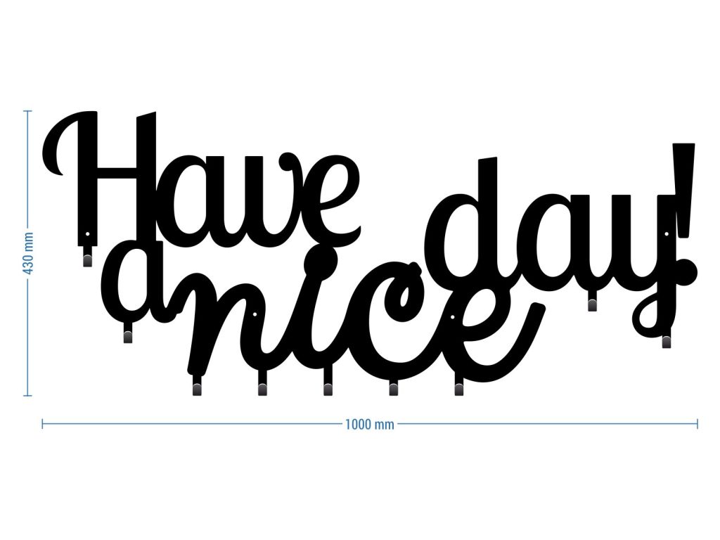 Długi wieszak metalowy Have a nice day! 100 cm - obrazek 3