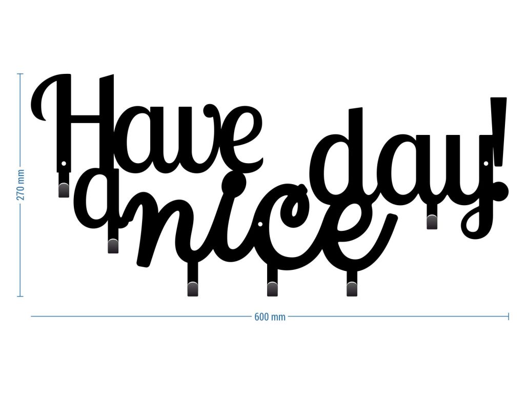Wieszak metalowy Have a nice day! 60 cm - obrazek 3