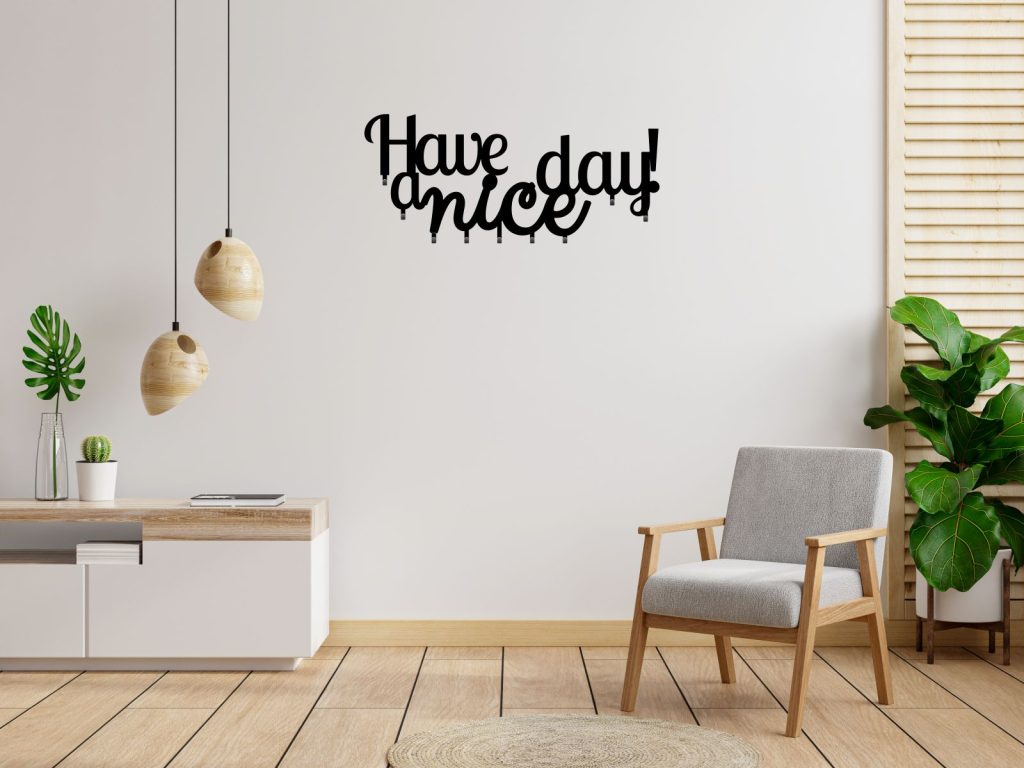 Wieszak metalowy Have a nice day! 90 cm - obrazek 2