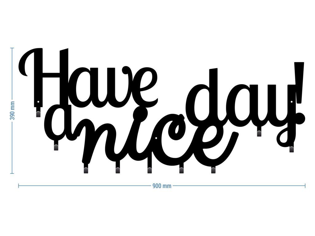 Wieszak metalowy Have a nice day! 90 cm - obrazek 3