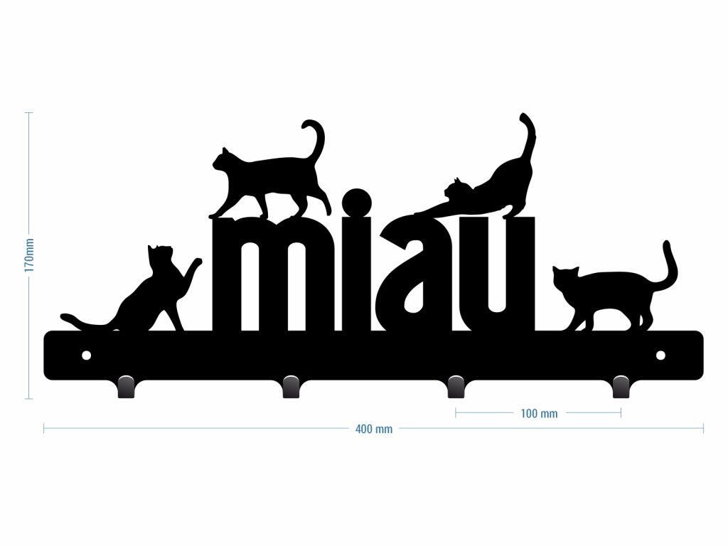 Krótki wieszak metalowy na ubrania Kotki 40 cm - obrazek 3