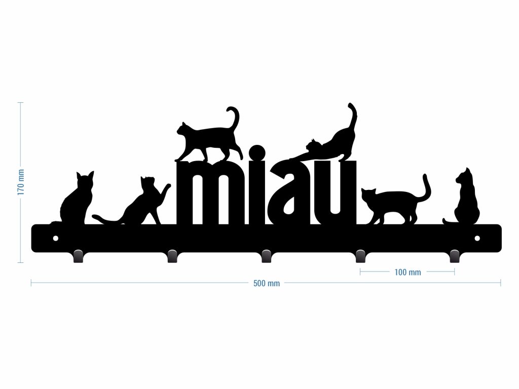 Wieszak metalowy na ubrania Kotki 50 cm - obrazek 3