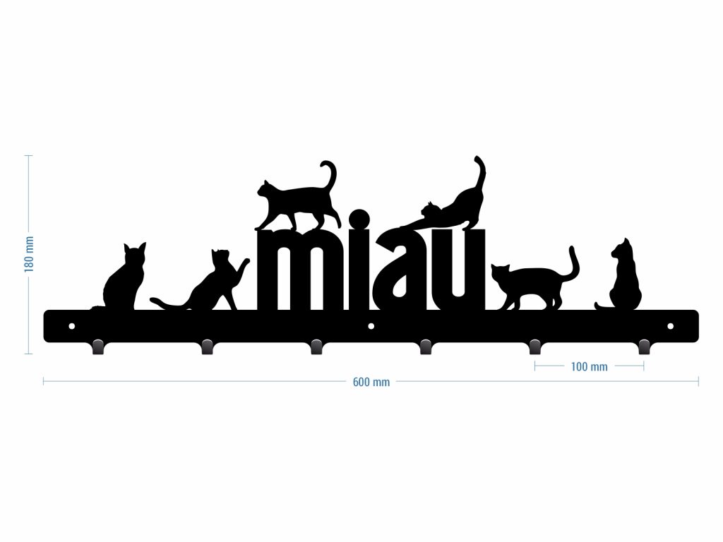 Wieszak metalowy na ubrania Kotki 60 cm - obrazek 3