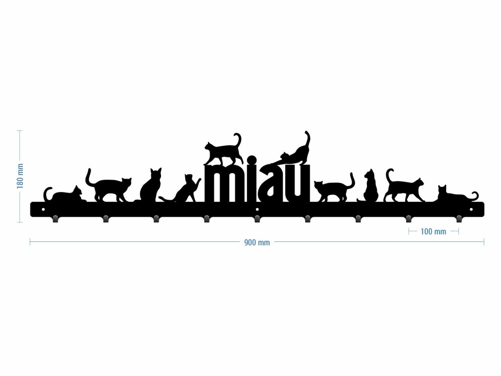 Wieszak metalowy na ubrania Kotki 90 cm - obrazek 3
