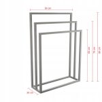 Wieszak na ręczniki potrójny stojący szlif M - obrazek 2