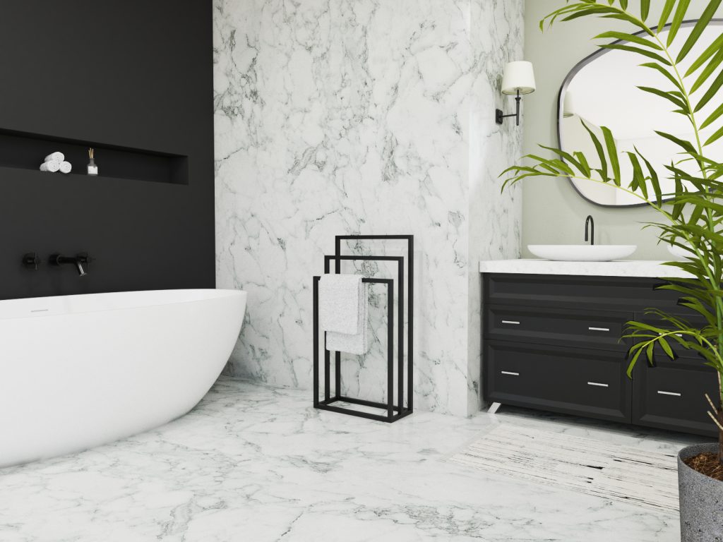 Wieszak na ręczniki stojący potrójny S - obrazek 3