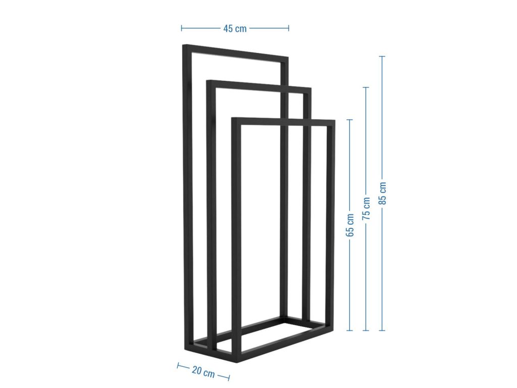 Wieszak na ręczniki stojący potrójny S - obrazek 6