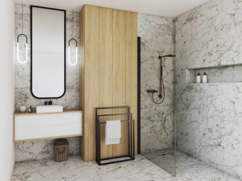 Wieszak na ręczniki stojący potrójny M - obrazek 5