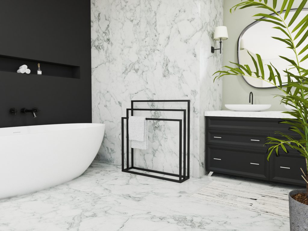 Wieszak na ręczniki stojący potrójny L - obrazek 3