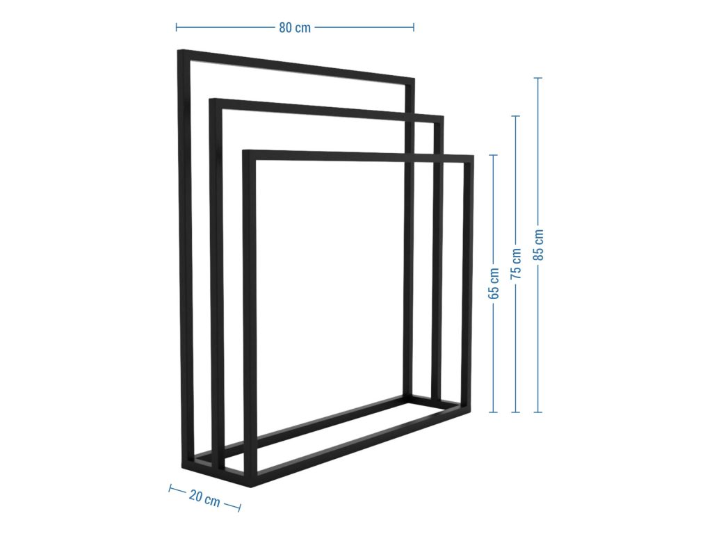 Wieszak na ręczniki stojący potrójny L - obrazek 4