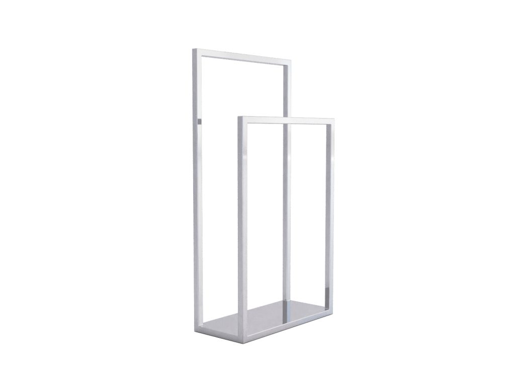 Wieszak na ręczniki stojący stal nierdzewna chrom S - obrazek 2