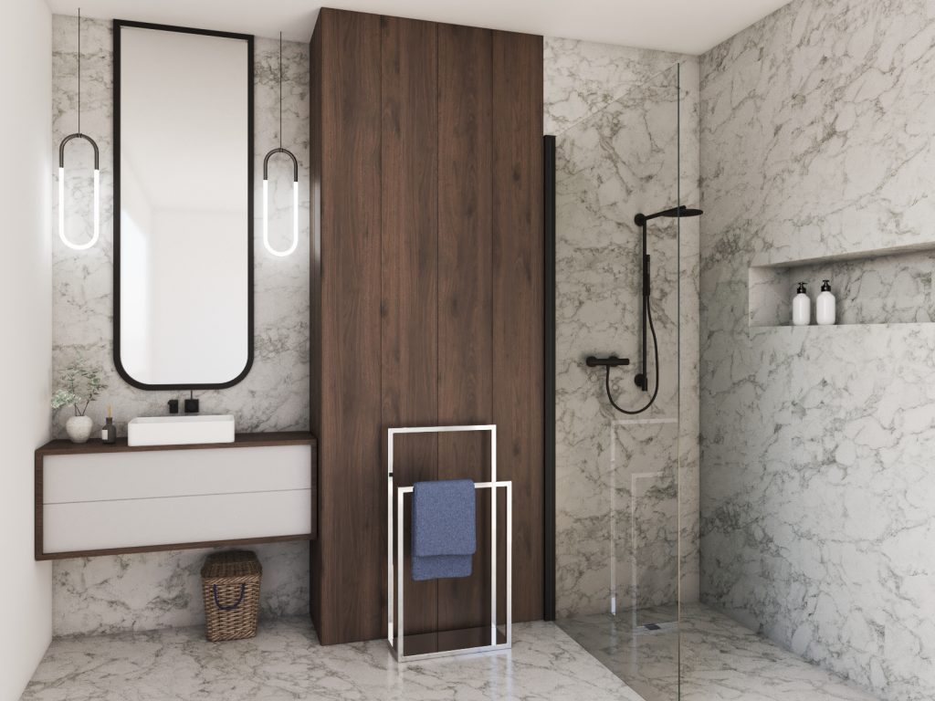 Wieszak na ręczniki stojący stal nierdzewna chrom S - obrazek 3