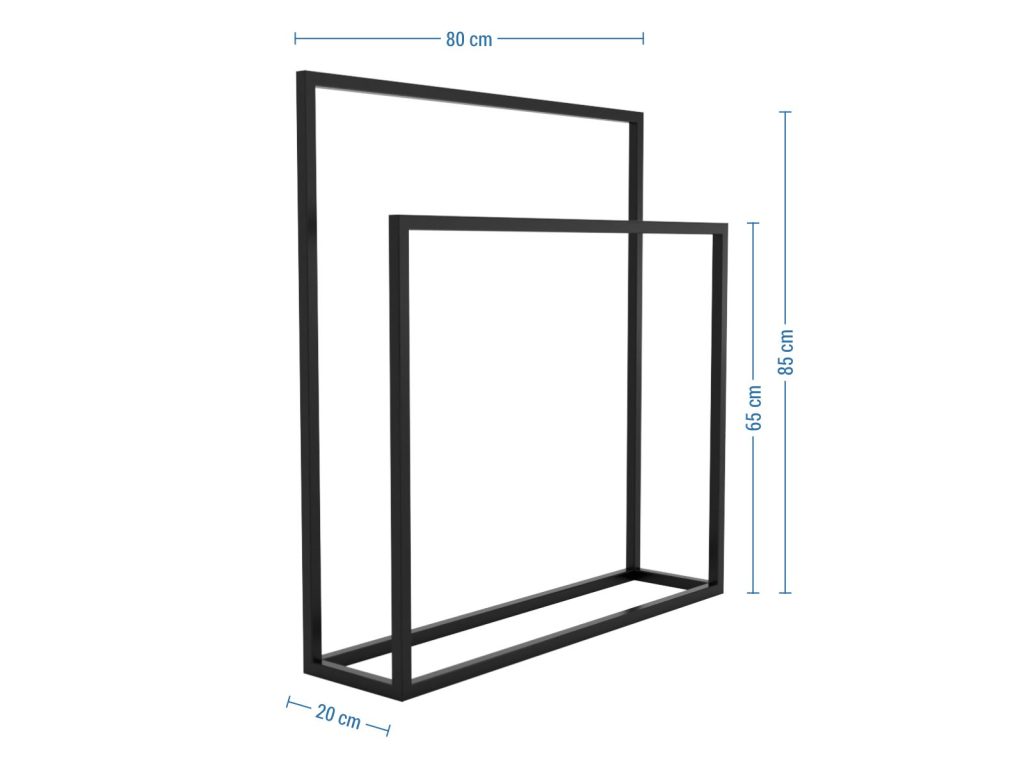 Wieszak na ręczniki stojący metalowy B L - obrazek 4