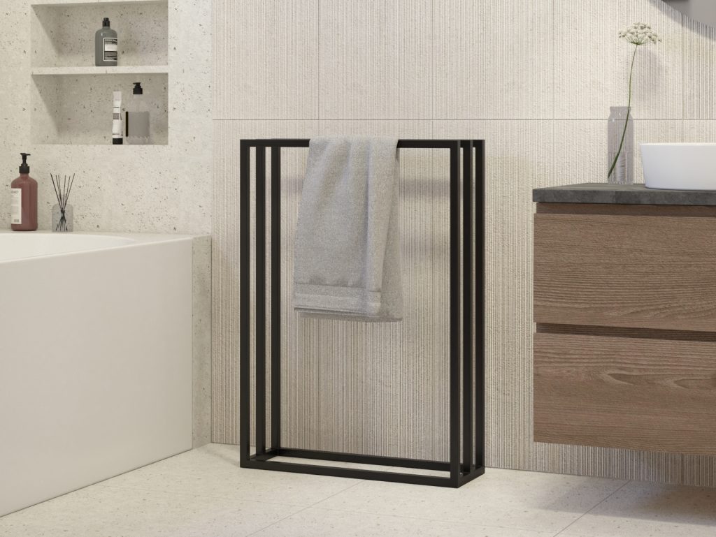 Wieszak na ręczniki stojący metalowy potrójny Zenith M - obrazek 2