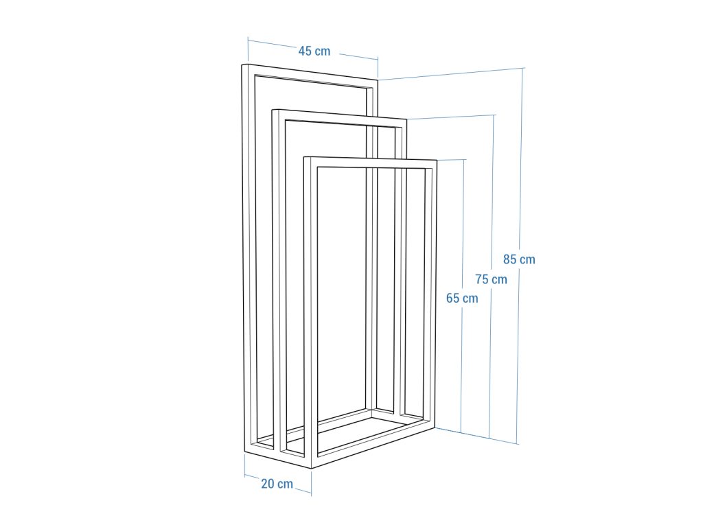 Wieszak na ręczniki potrójny stojący chrom S - obrazek 6