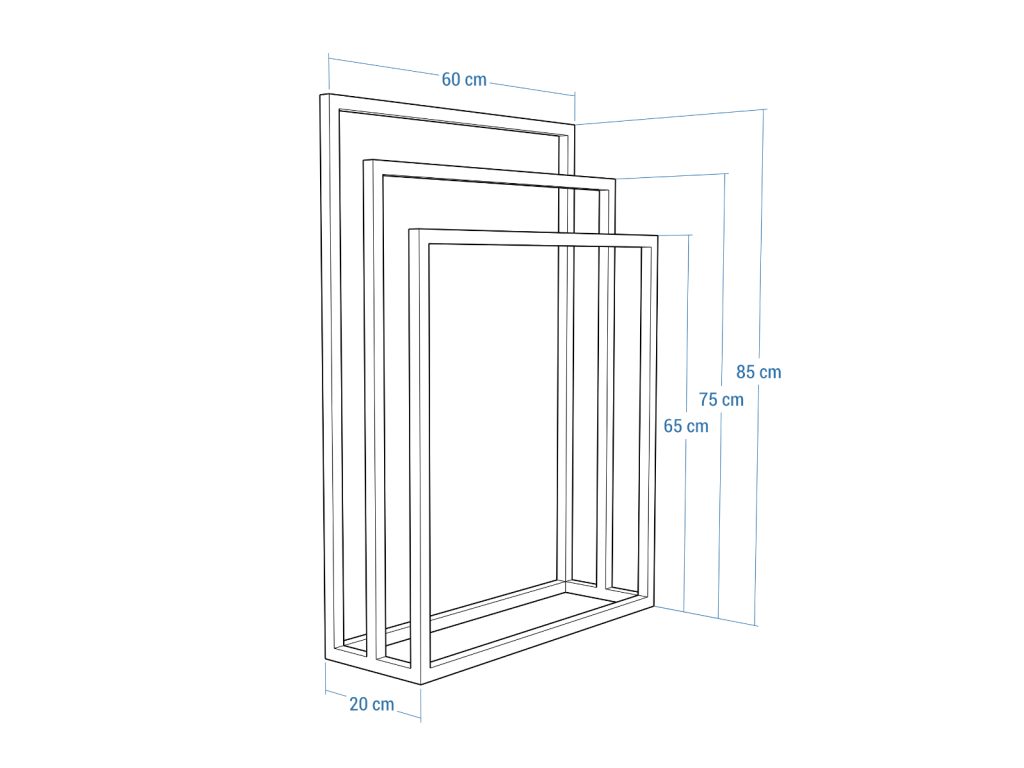 Wieszak na ręczniki potrójny stojący chrom M - obrazek 5