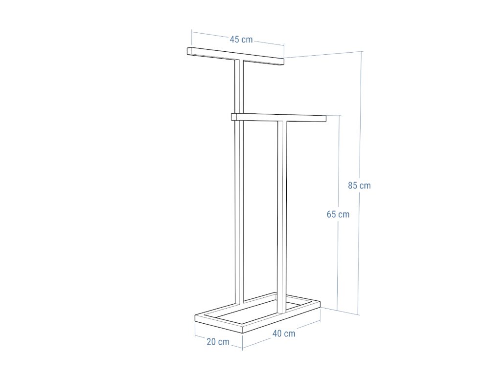 Wieszak na ręczniki T stojący stal nierdzewna chrom S - obrazek 4