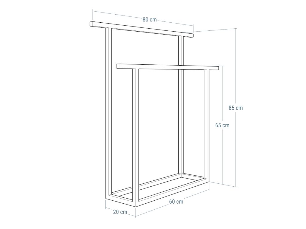 Wieszak na ręczniki T stojący metalowy L - obrazek 4