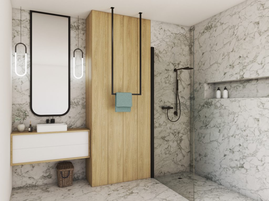 Wieszak na ręczniki sufitowy metalowy pojedynczy S - obrazek 3