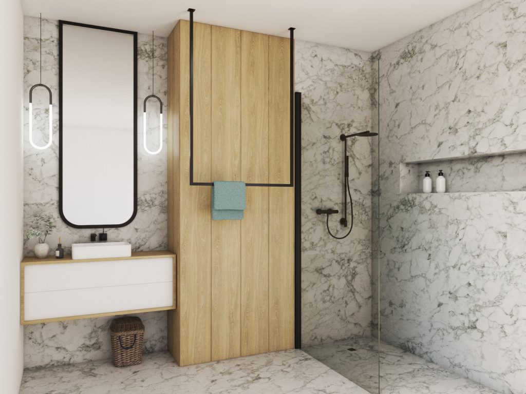 Wieszak na ręczniki sufitowy metalowy pojedynczy L - obrazek 2