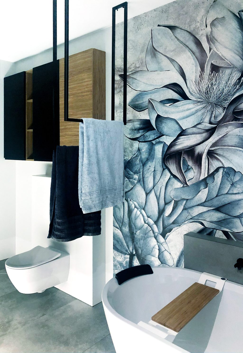 Wieszak na ręczniki sufitowy metalowy podwójny M - obrazek 4