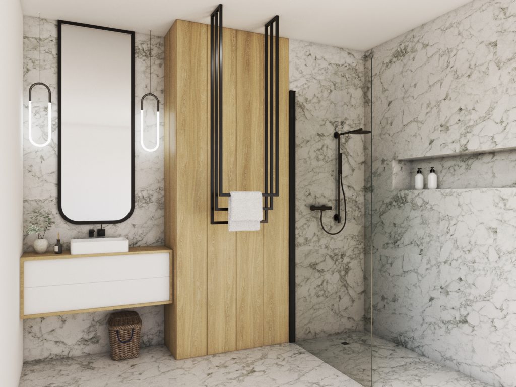 Wieszak na ręczniki sufitowy Long potrójny S - obrazek 3