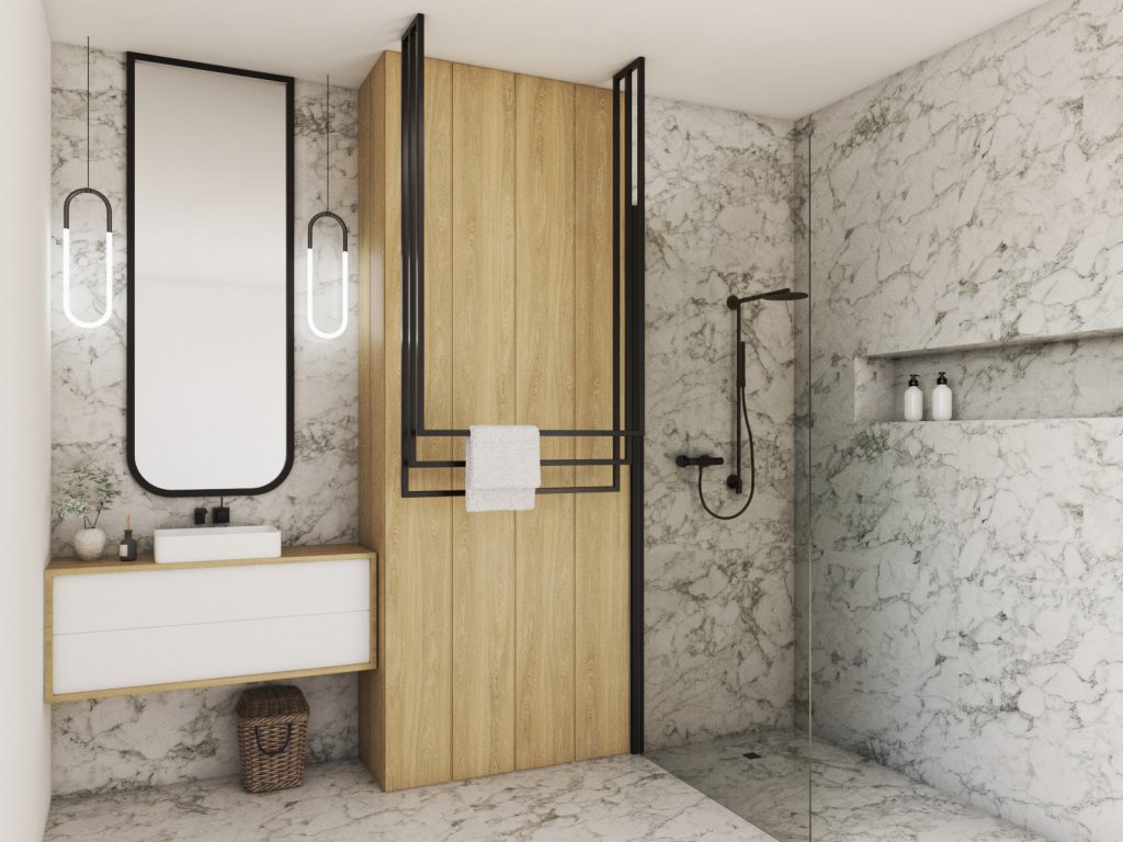 Wieszak na ręczniki sufitowy Long potrójny L - obrazek 3