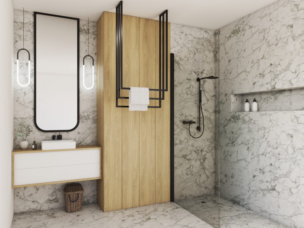 Wieszak na ręczniki sufitowy potrójny M - obrazek 3