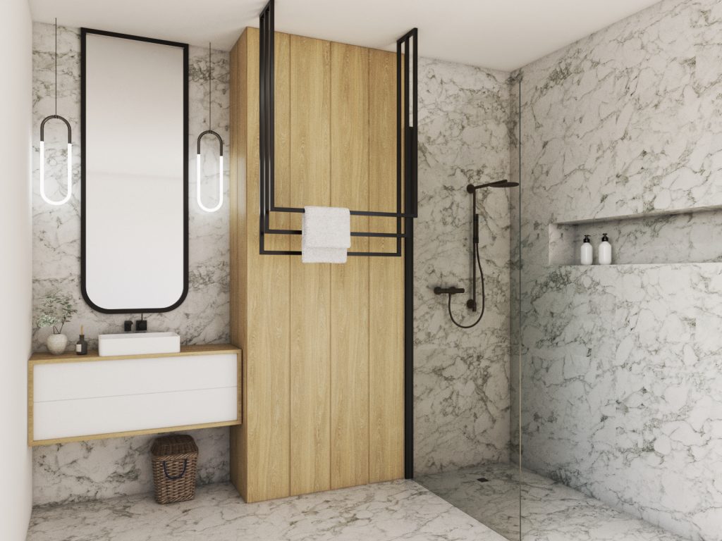 Wieszak na ręczniki sufitowy potrójny L - obrazek 3