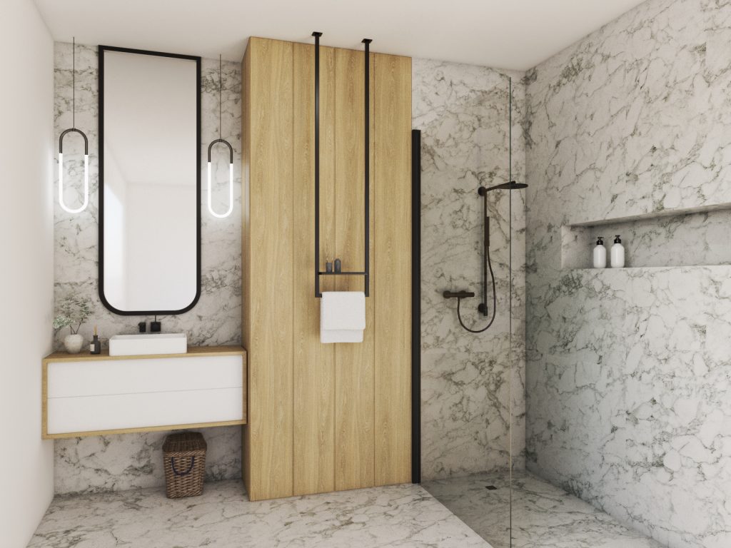 Wieszak na ręczniki sufitowy Long z półką XS - obrazek 3