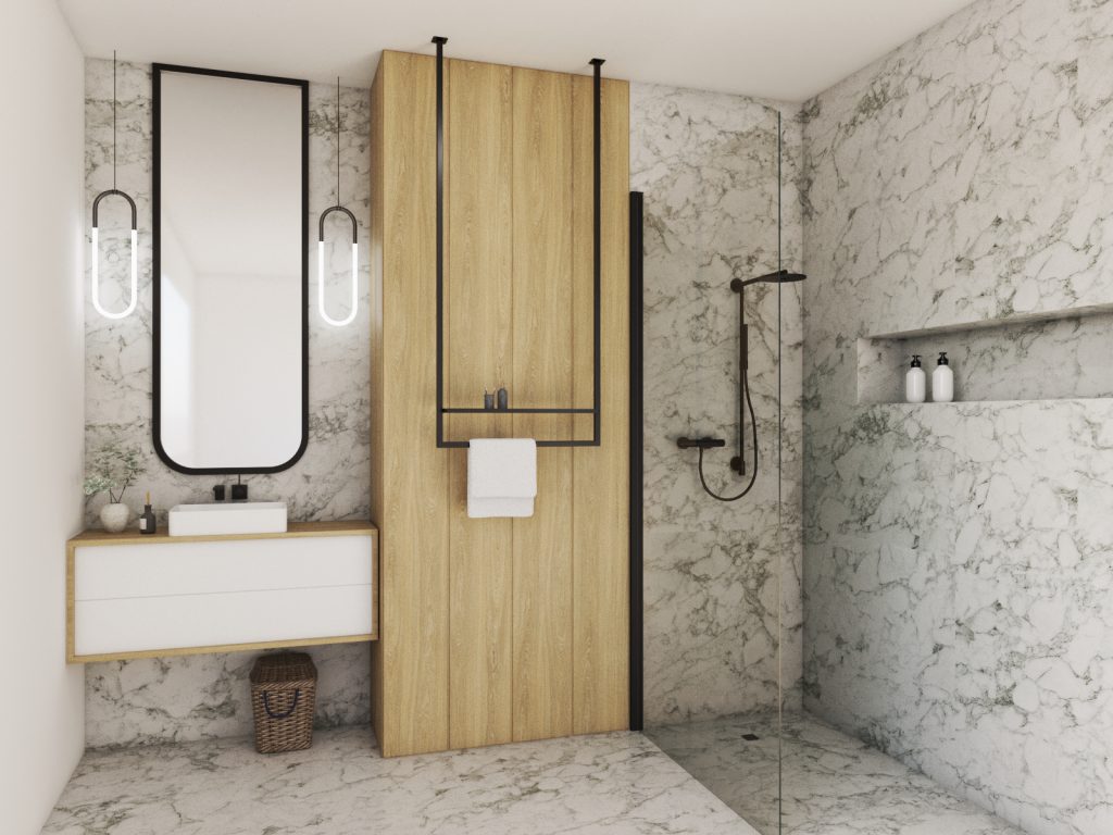 Wieszak na ręczniki sufitowy Long z półką M - obrazek 3