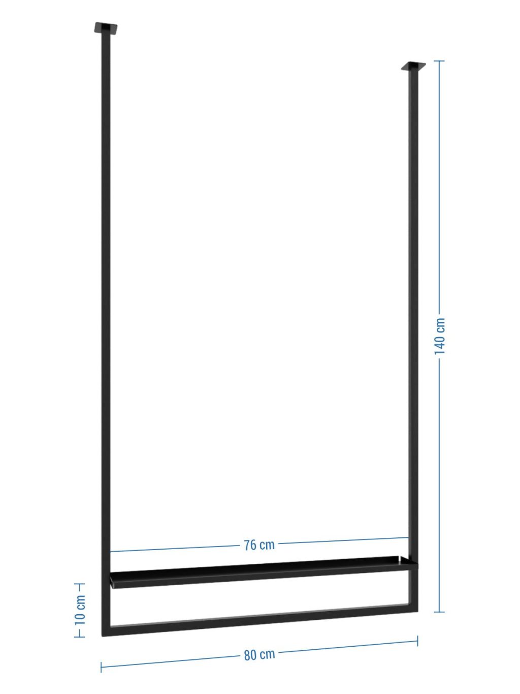 Wieszak na ręczniki sufitowy Long z półką L - obrazek 4