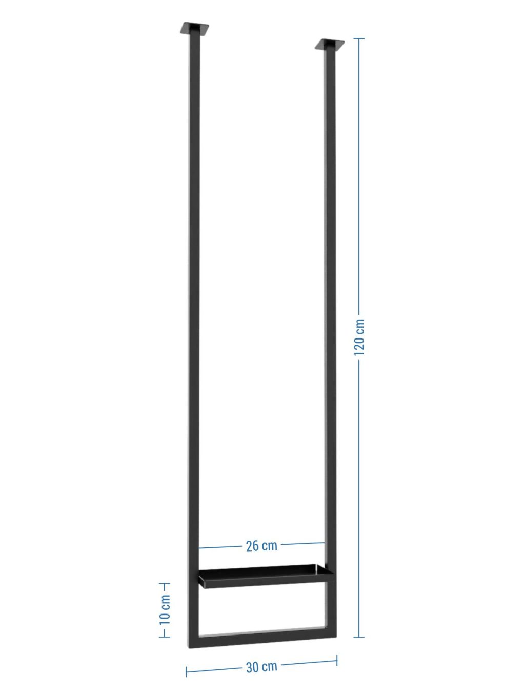 Wieszak na ręczniki sufitowy z półką XS - obrazek 4
