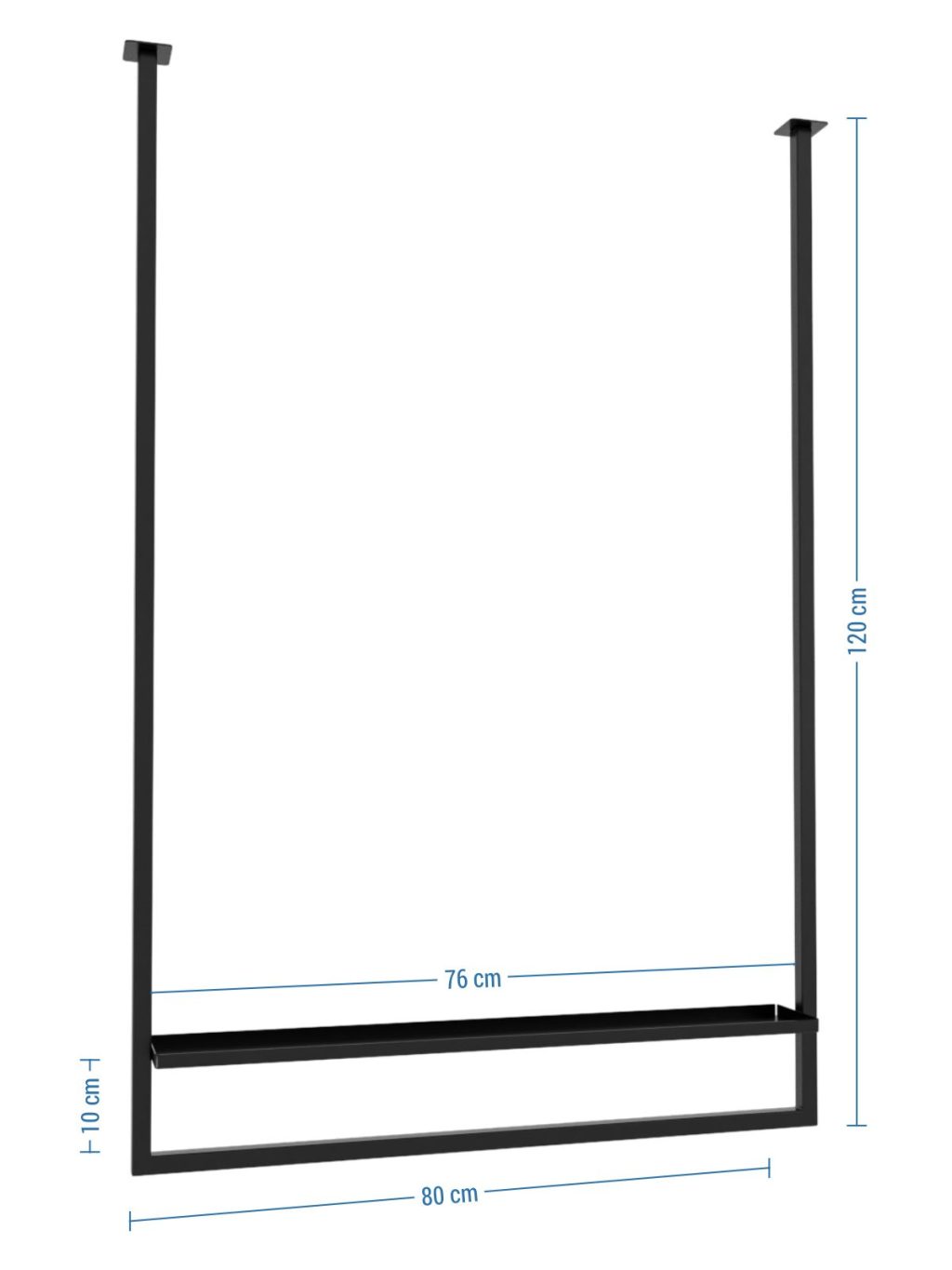 Wieszak na ręczniki sufitowy z półką L - obrazek 4