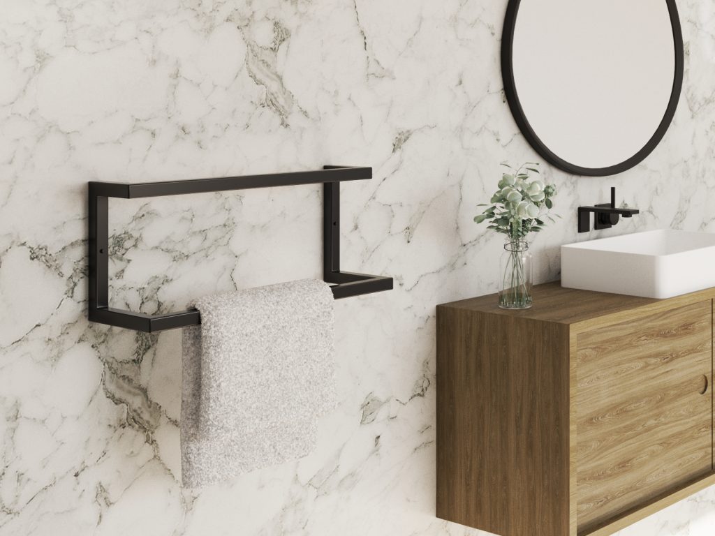 Wieszak na ręczniki ścienny podwójny S - obrazek 3