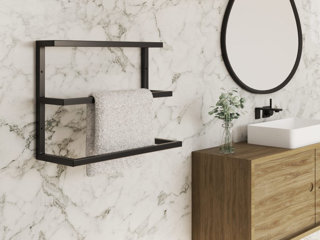 Wieszak na ręczniki ścienny potrójny S - obrazek 3