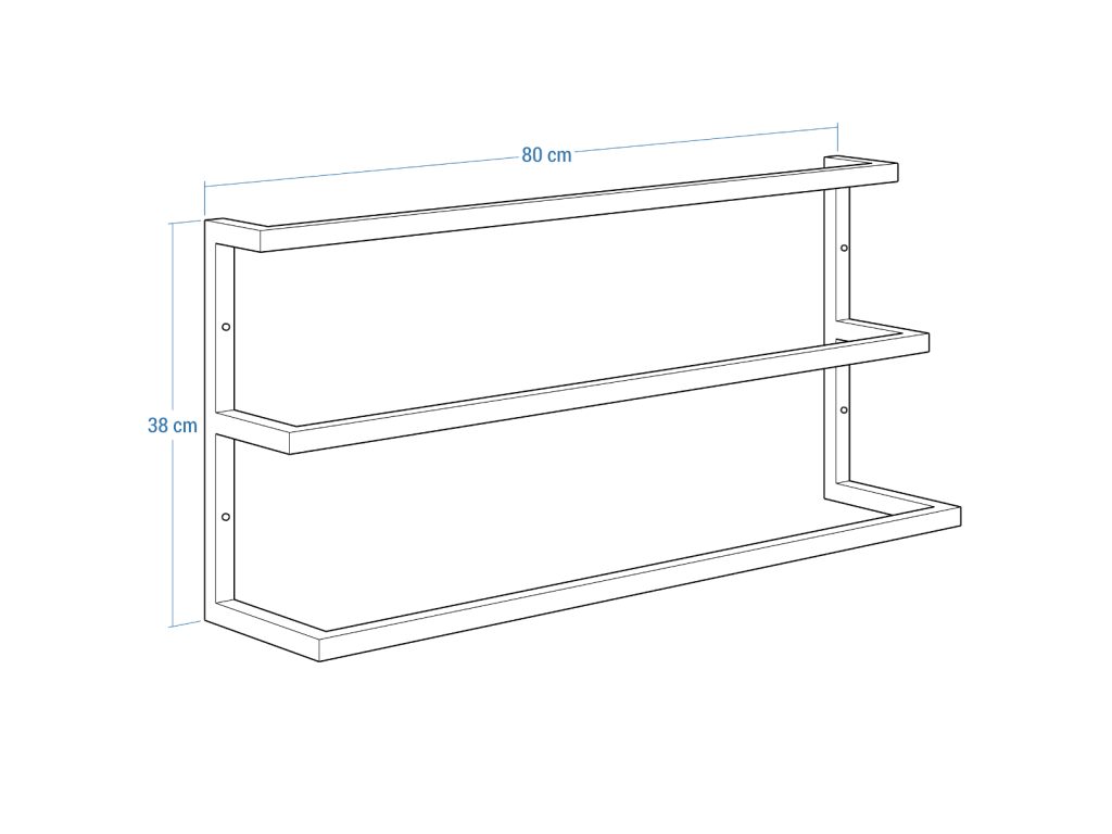Wieszak na ręczniki ścienny potrójny L - obrazek 4
