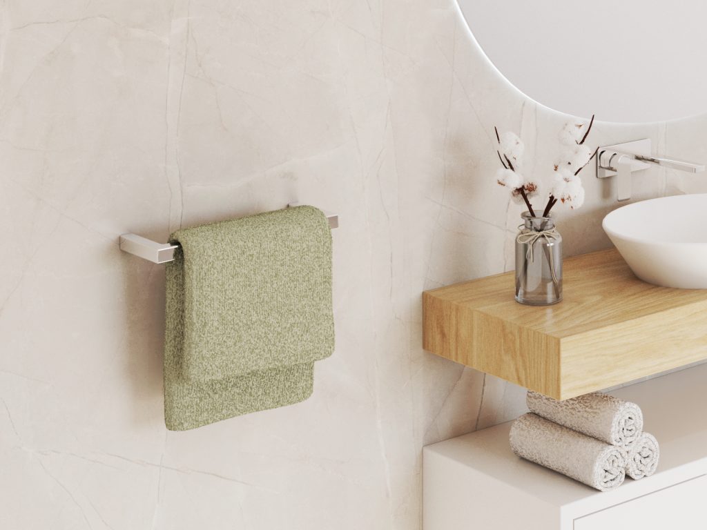 Wieszak na ręczniki ścienny pojedynczy stal nierdzewna chrom XS - obrazek 3