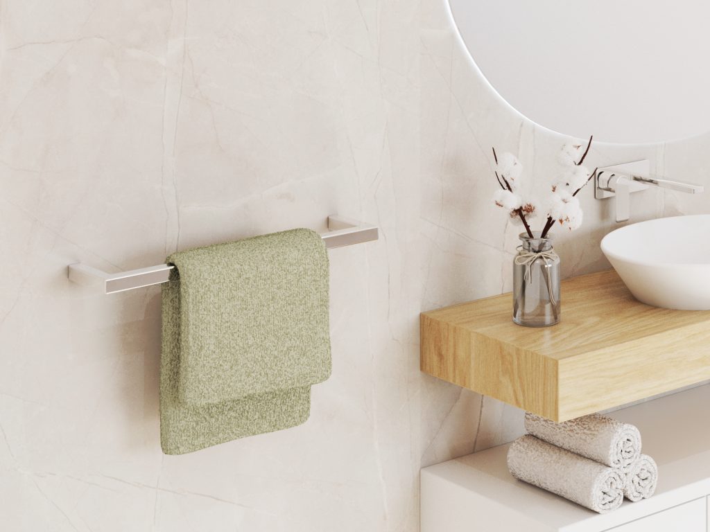 Wieszak na ręczniki ścienny pojedynczy stal nierdzewna chrom S - obrazek 3