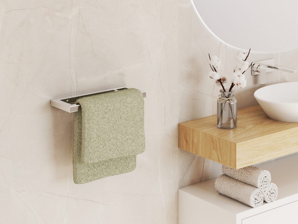 Wieszak na ręczniki ścienny pojedynczy B stal nierdzewna chrom XS - obrazek 3