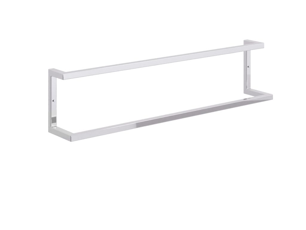 Wieszak na ręczniki ścienny podwójny stal nierdzewna chrom L - obrazek 2