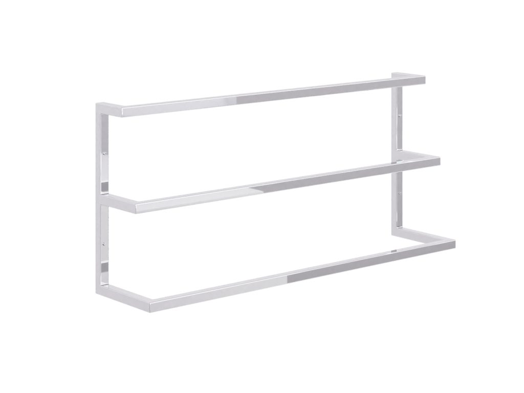 Wieszak na ręczniki ścienny potrójny stal nierdzewna chrom L - obrazek 2