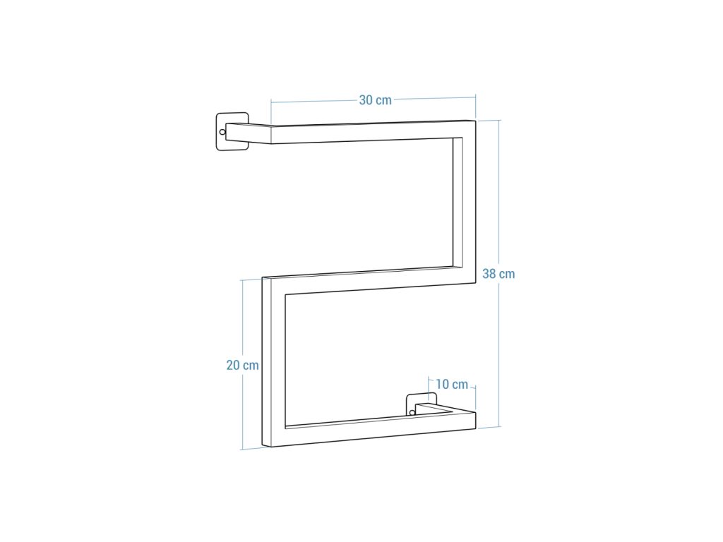 Wieszak na ręczniki ścienny loftowy XS - obrazek 4