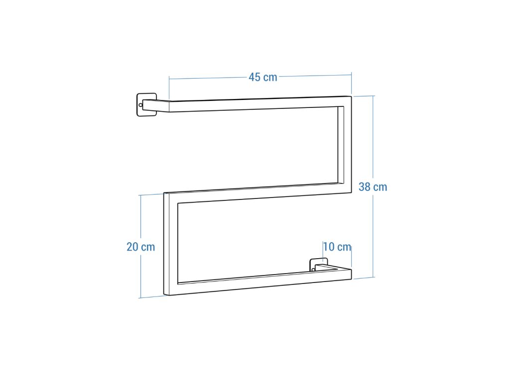 Wieszak na ręczniki ścienny loftowy S - obrazek 5