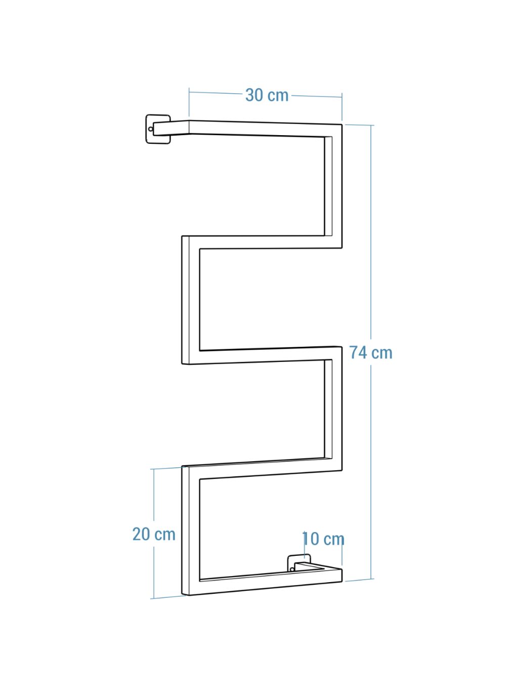 Wieszak na ręczniki ścienny loftowy Long XS - obrazek 4