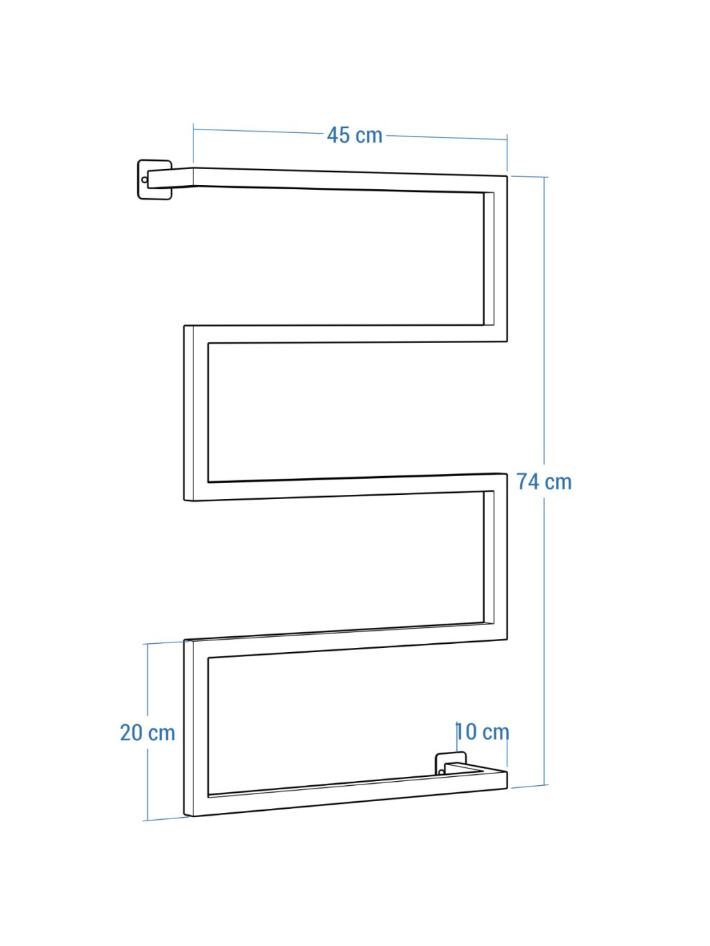 Wieszak na ręczniki ścienny loftowy Long S - obrazek 6