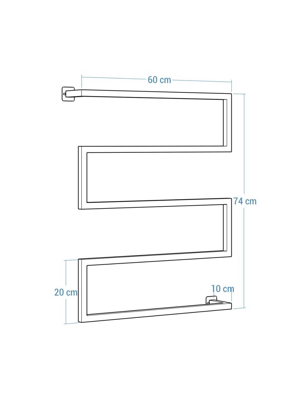 Wieszak na ręczniki ścienny loftowy Long M - obrazek 4