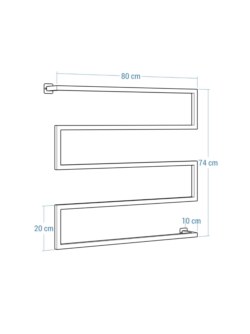 Wieszak na ręczniki ścienny loftowy Long L - obrazek 4